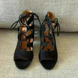 Steve Madden | NWT lace up chunky black block heels size 7